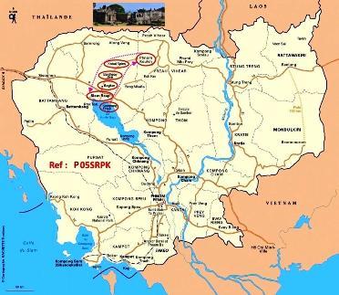 cambodge_plan, carte des circuits Angkor