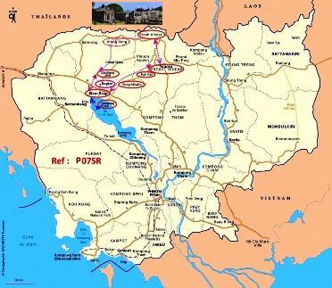 cambodge_plan, carte des circuits siem reap