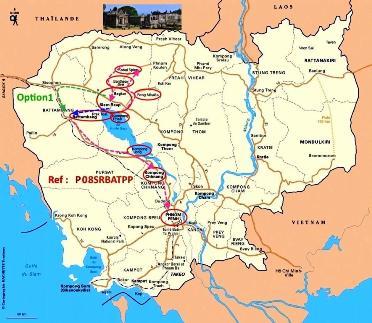 cambodge_plan, carte des circuits Battambang