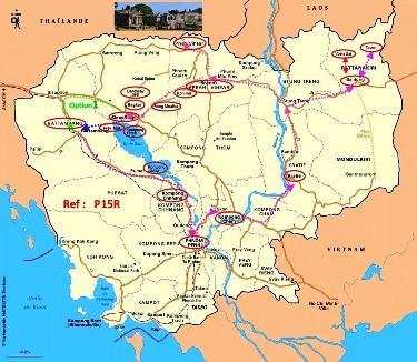 cambodge_plan, carte des circuits Ratanakiri